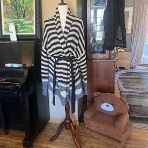 Ralph Lauren Blue and White Striped Cardigan